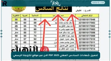 تحميل شهادات السادس المهني 2025 PDF الآن عبر موقع نتائجنا الرسمي